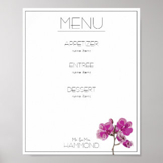 Pink Orchid Menü Poster