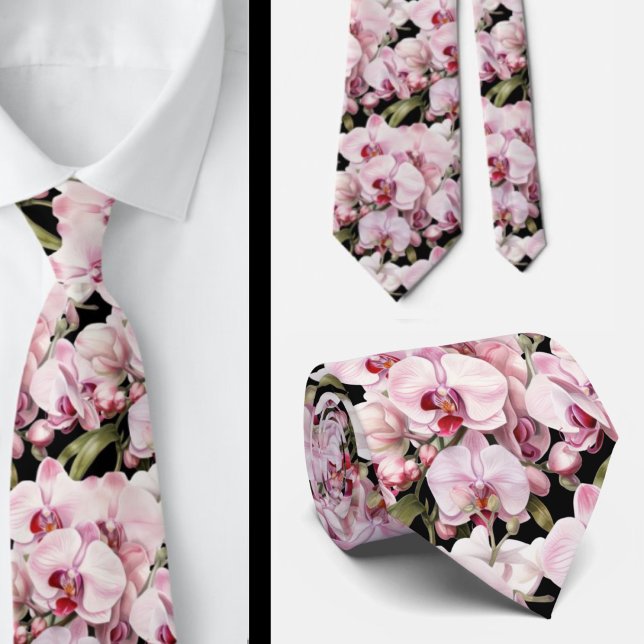 Pink Orchid Neck Tie Krawatte (Von Creator hochgeladen)