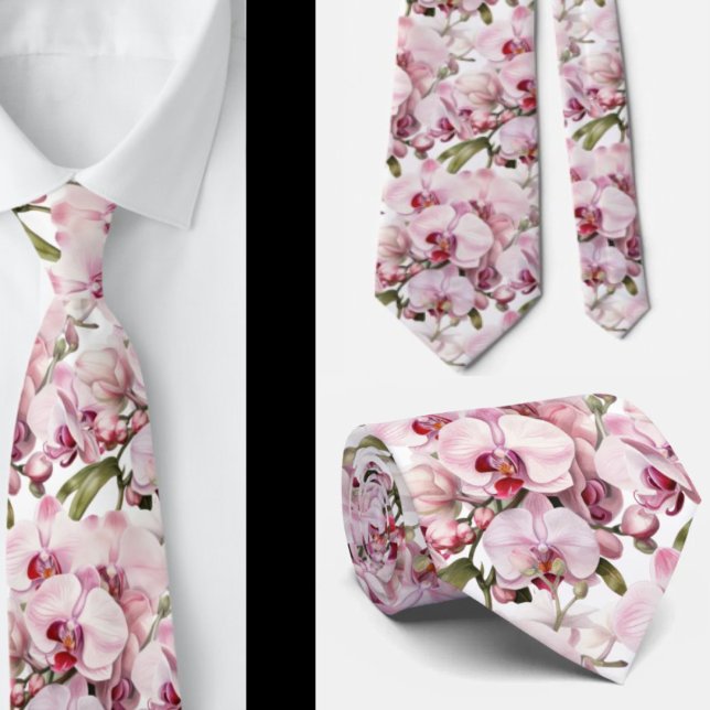 Pink Orchid Neck Tie Krawatte (Von Creator hochgeladen)