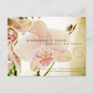 Pink Orchid Save the Date Postkarte