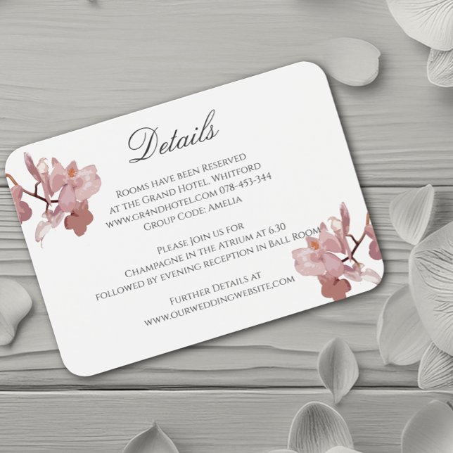 Pink Orchid Wedding Information Card (Von Creator hochgeladen)