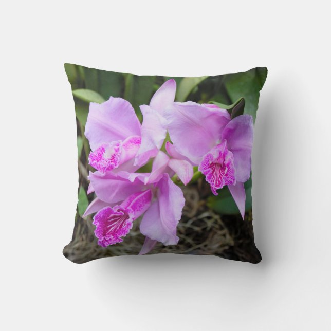 Pink Orchids Bouquet Kissen (Vorderseite)
