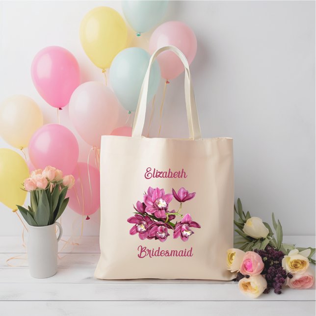 Pink Orchids Bridesmaid Brautparty Gift Tragetasche (Von Creator hochgeladen)