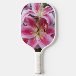Pink Oriental Lilies Floral Pickleball Schläger