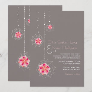 Pink Origami Hanging Ornament Lights Asiatische Ho Einladung