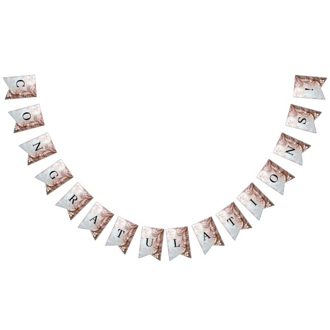 Pink Ornate Pearl and Floral Bunting Flag Wimpelkette (Alle)