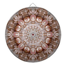 Pink Ornate Pearl and Floral Dartboard