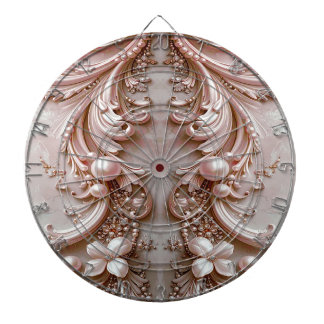 Pink Ornate Pearl and Floral Dartboard Dartscheibe