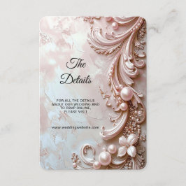 Pink Ornate Pearl and Floral Detail Enclosure Begleitkarte
