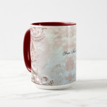Pink Ornate Pearl and Floral Mug