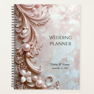 Pink Ornate Pearl and Floral Planner Planer