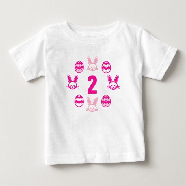 Pink Oster 2. Geburtstag Baby T-shirt (Vorderseite)