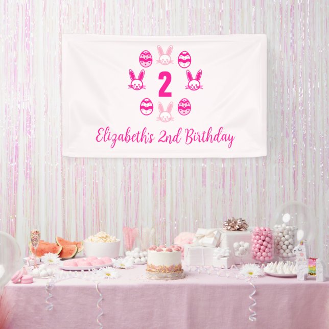 Pink Oster 2. Geburtstag Banner (Party)