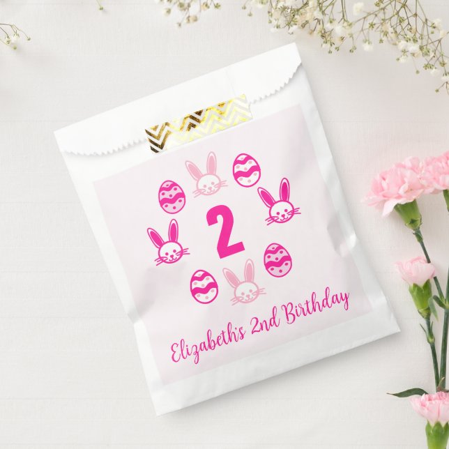 Pink Oster 2. Geburtstag Geschenktütchen (Versiegelt)