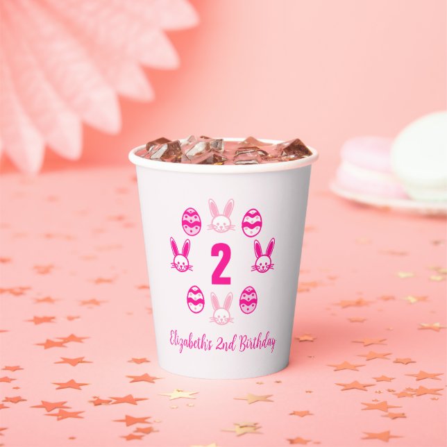 Pink Oster 2. Geburtstag Pappbecher (Insitu)