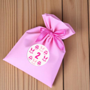 Pink Oster 2. Geburtstag Runder Aufkleber