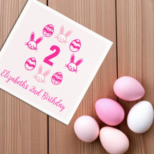 Pink Oster 2. Geburtstag Serviette (Von Creator hochgeladen)