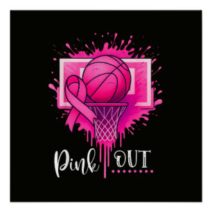 Pink-Out-Basketball-Brustkrebs-Bewusstsein Poster