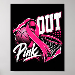 Pink-out-Basketball-Brustkrebsbewusstsein Poster