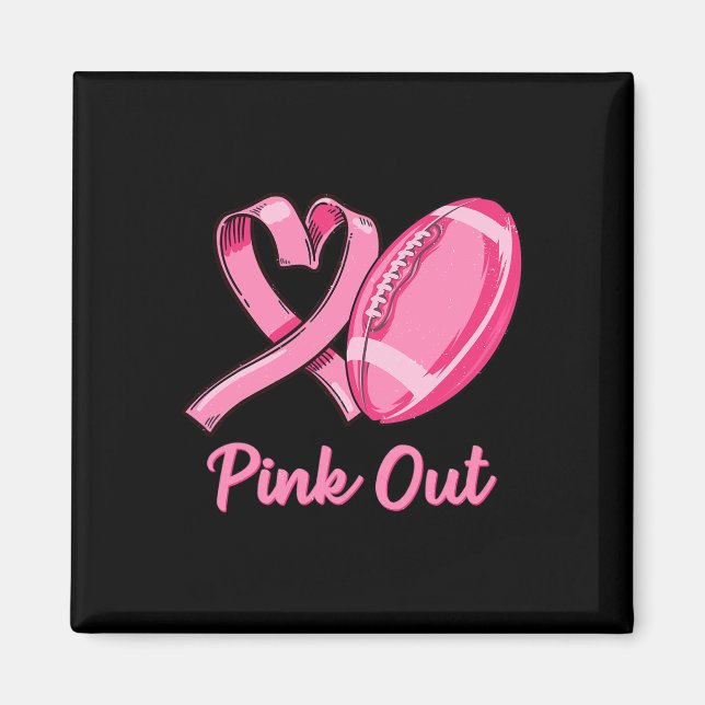 Pink Out Brustkrebs Bewusstsein gebleicht Fußball Magnet (Vorne)