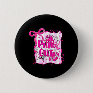 Pink Out Brustkrebs Fußball Coquette Bow Mama Gir Button