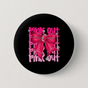 Pink Out Brustkrebs Fußball Coquette Bow Mama Gir Button