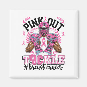 Pink Out Football Breast Cancer Awareness Tackle P Magnet