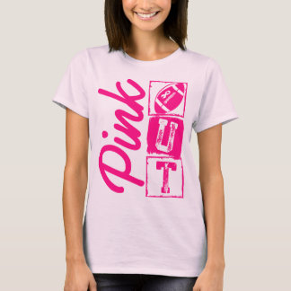 Pink-Out-Football-Brustkrebs-Bewusstseinsband T-Shirt