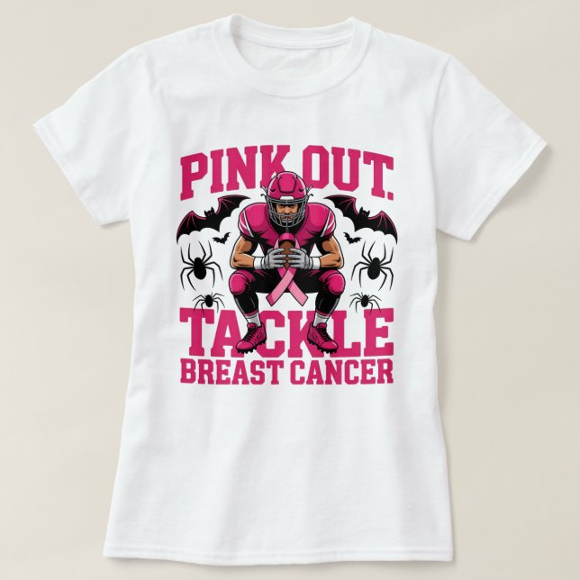 Pink-out Football-Kampf Brustkrebs Shirt (Design vorne)