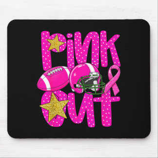 Pink out football pink ribbon breast cancer mousepad