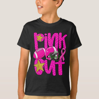 Pink out football pink ribbon breast cancer T-Shirt