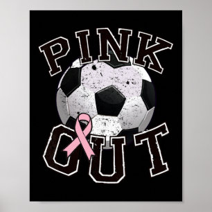 Pink-Out-Fußballteam Brustkrebsmonat Poster