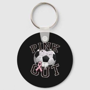 Pink-Out-Fußballteam Brustkrebsmonat Schlüsselanhänger
