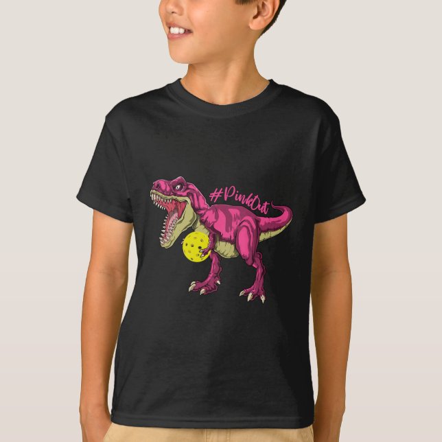 Pink out T Rex and Picklebyll Byll Brustkrebs A T-Shirt (Vorderseite)