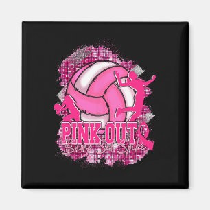 Pink Out Volleybyll rosa Ribbon Brustkrebs Krieg Magnet
