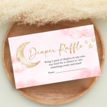 Pink Over the Moon Baby Shower Diaper Raffle