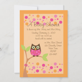Pink Owl Baby Dusche Einladung Hotspot pink auf An
