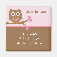 Pink Owl Babydusche Save the Date