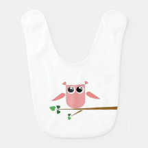 Pink Owl Bib