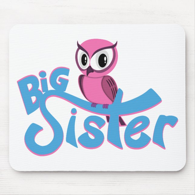 Pink Owl Big Sister Mousepad (Vorne)