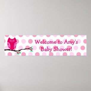 Pink Owl Custom Baby Dusche Schild