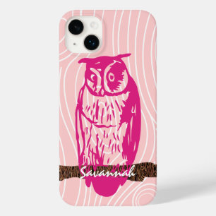 Pink Owl Holz Grain Muster wählen Sie Ihre Farbe Case-Mate iPhone 14 Plus Hülle