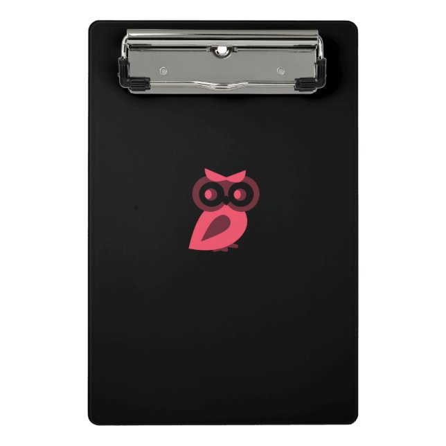 Pink Owl Mini Zwischenablage Klemmbrett (Vorderseite)