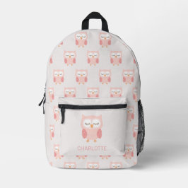 "Pink Owl", niedliche und skurrile Mädchen Bedruckter Rucksack