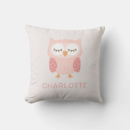 "Pink Owl", niedliche und skurrile Mädchen Kissen