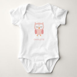'Pink Owl', niedliches, individuelles Keepsake Poc Baby Strampler