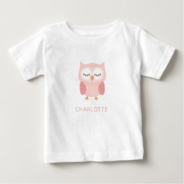 "Pink Owl", niedliches, individuelles Pyjama Baby T-shirt