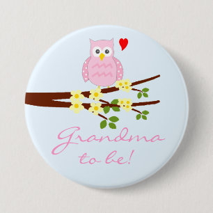 Pink Owl Oma Button