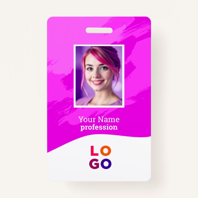 Pink Paint |  Doctor, Nurse, Health Aide Photo ID Ausweis (Vorderseite)