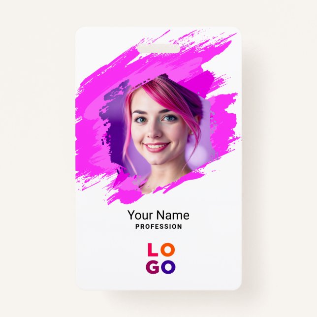 Pink Paint |  Doctor, Nurse, Health Aide Photo ID Ausweis (Vorderseite)